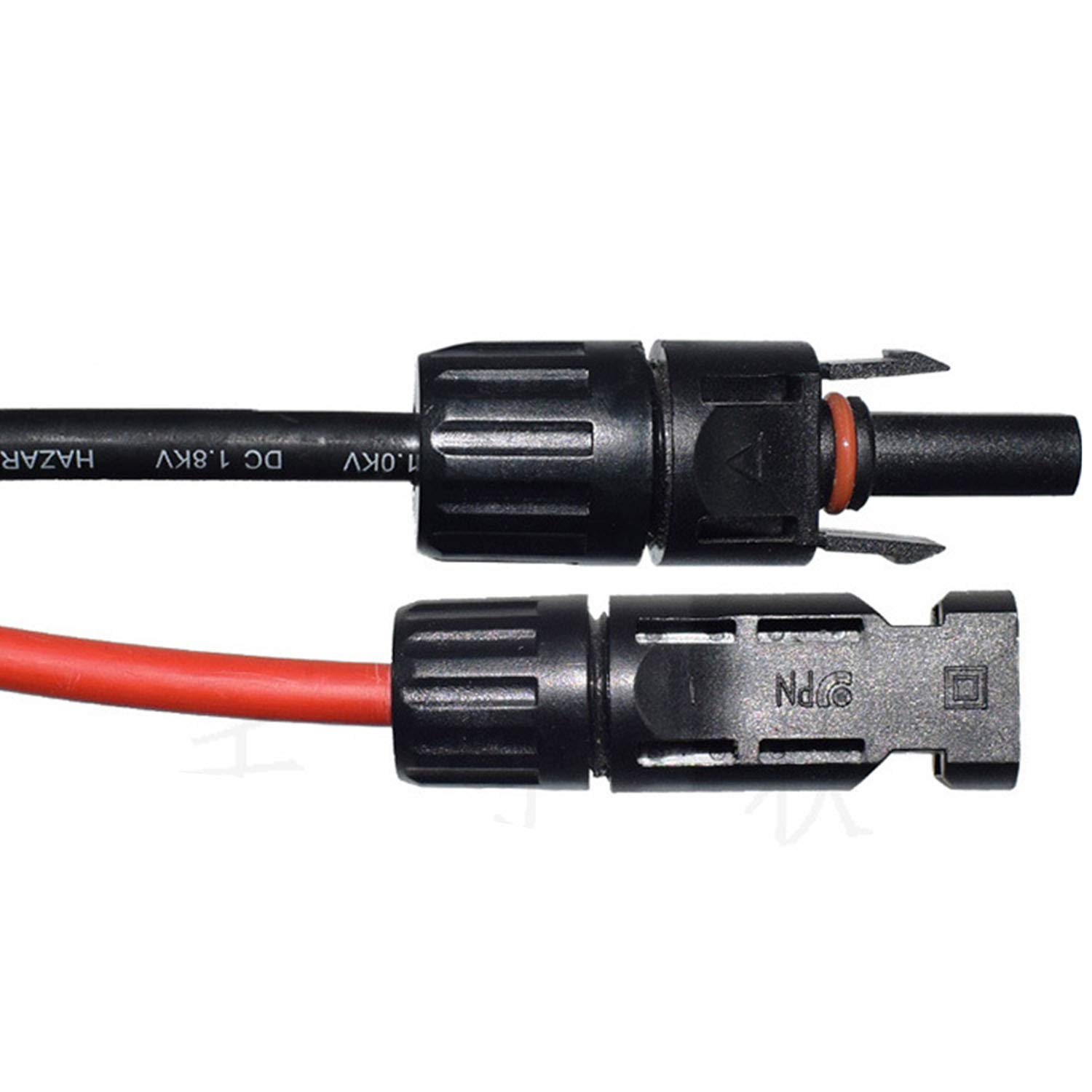 LIXINTIAN 3.3 Feet (4mm²) Solar Panel Extension Cable，with Female and Male Connectors (3.3FT Red+3.3FT Black)