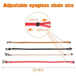 Eyeglass Straps, Premium Nylon Adjustable Eyewear Retainers, Anti-slip Eyeglass Lanyard, Sport Unisex Sunglass Eyeglass Chains for Men and Women's