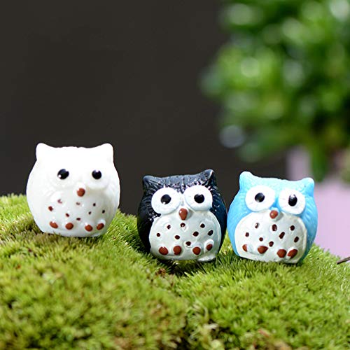 5 Pcs Miniature Garden Ornament Resin Owls Figure Animal Toys Fairy Garden Office Decor Fish Tank Aquarium Bonsai Dollhouse Decorations