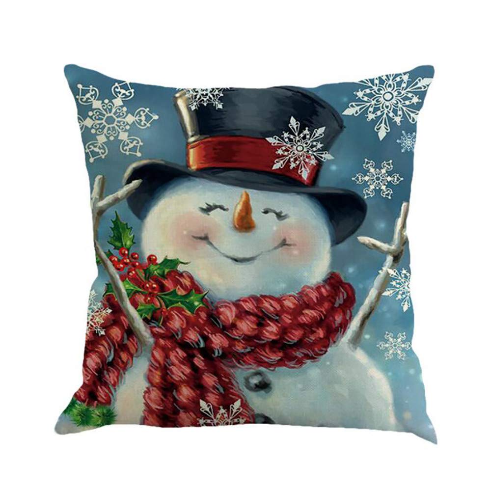 Throw Pillow Cover 18 x 18 Inches Set of 4 - Christmas Series Cushion Cover Case Pillow Custom Zippered Square Pillowcase(Christmas Snowman)