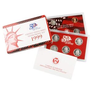 1999 s us mint silver proof set key date collection seller proof