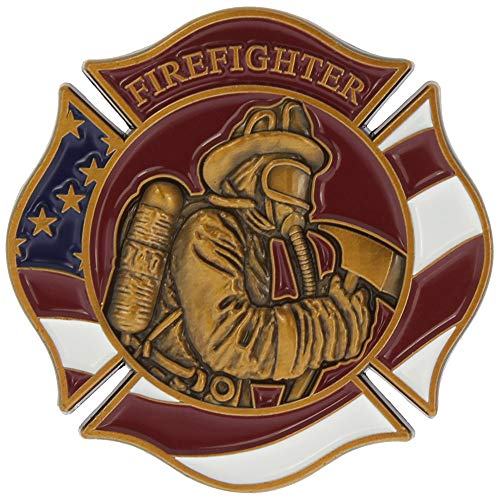 Firefighter Patriotic Challenge Thank You Coin Deluxe