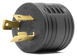 wen gna030, nema l5-30p twist-lock power plug to tt-30r ready outlet 120v 30-amp 3600-watt generator to rv adapter, black