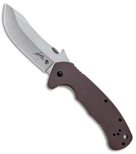 kershaw emerson cqc-11k d2 steel folding pocket knife, 3.5 inch manual open, g10 front, 5.8 oz,brown