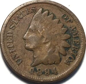 1894 p indian head cent penny seller very good
