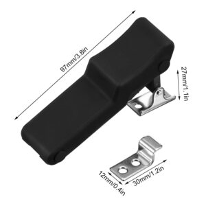 Flexible Rubber Draw Latch, Front Storage Rack Rubber Latch Over Center Thermoplastic Elastomer Boat Latch for Cooler, Boat Compartment Cargo Box with Stainless Steel Keeper and Bracket (2 Pieces)