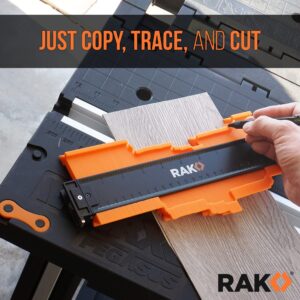 RAK Contour Gauge - Christmas Gifts for Dad - 10 Inch Edge Profile Measuring Tool with Lock - Adjustable Irregular Shape Outline of Flooring, Laying Tile, Woodwork, Construction - Stocking Stuffers