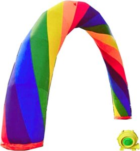 happybuy inflatable rainbow arch 26ftx10ft with 110w blower for advertising party celebration garden