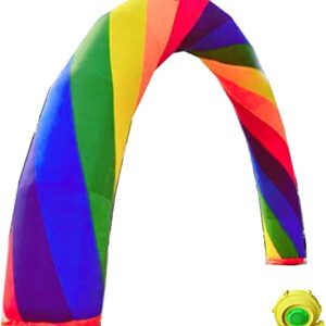 Happybuy Inflatable Rainbow Arch 26ftx10ft with 110W Blower for Advertising Party Celebration Garden