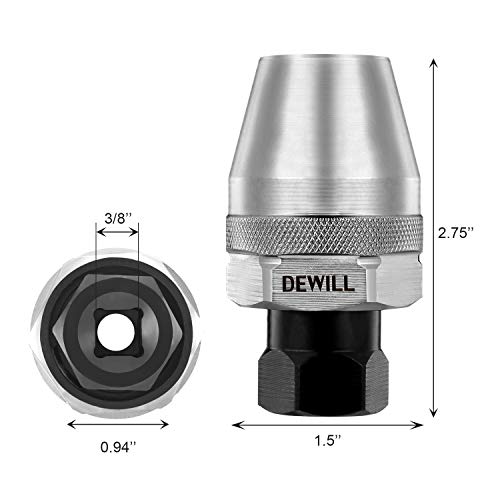 DEWILL Broken Bolt Remover, Stud Extractor Tool to Locks and Removes 1/4-Inch to 1/2-Inch Rounded Studs, Hexagonal Flat - Suitable for Rust, Painted, Damaged Waste Bolts