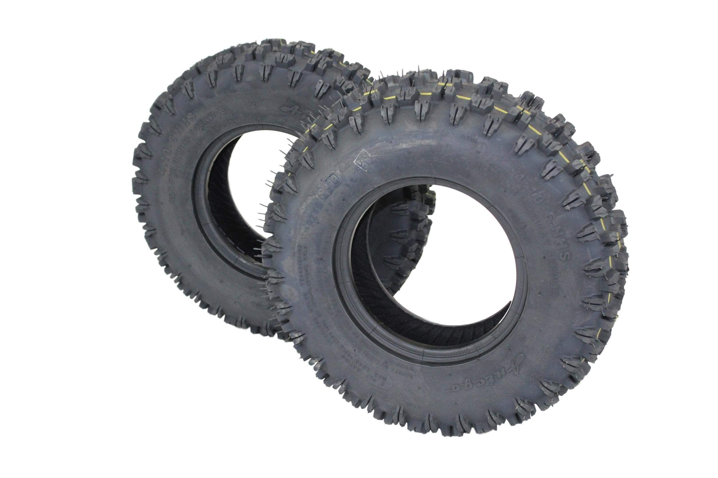 Antego Tire & Wheel - Set of Two 13/4.10-6 Non-Directional 2 Ply Snowblower Tires | Tubeless | ATW-053 | Fits Rim Size: 6x3.25 | Excellent Traction