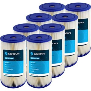 spiropure sp-ec5-bb 10x4.5 5 micron pleated cellulose sediment water filter cartridge ecp5-bb 255490-43 cp5-bbs (case of 8)