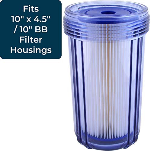 SpiroPure SP-R50-BB 10x4.5 50 Micron Pleated Polyester Sediment Water Filter Cartridge SPC-45-1050 R50-BB 155053-43 R50-BBSA (Case of 8)