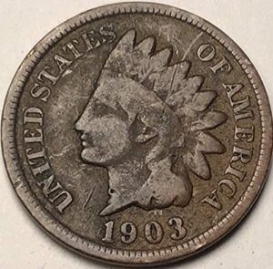 1903 p indian head cent penny seller good