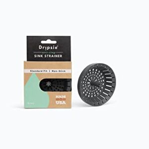 Dripsie Sink Strainer - Clog-Resistant and Flexible - Universal Kitchen Sink Drain Strainer - Made in The USA (1-Pack Gray)