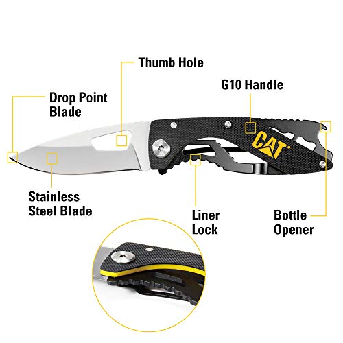 Caterpillar - 6-1/4" Folding Pocket Knife W/Bottle Open, Hand Tools, Knives/Blades - No Utility, Knives - Folding (980298)