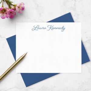 Personalized Stationery Note Cards and Envelopes Set for Women Customized with Name in Script Font, Choose Ink & Envelope Colors | Fairmont & Grove Paper Co.