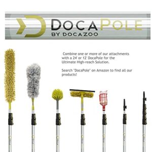 DocaPole Hard Bristle Deck Brush and Bi-Level Scrub Brush Extension Pole Attachment (11”) | Long Handle Scrub Brush and Deck Brush for Deck, House Siding, Brick, Concrete and More (Pole Not Included)