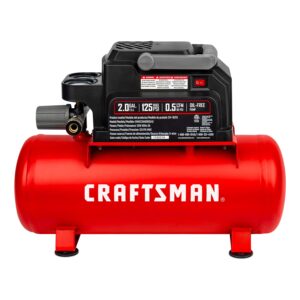 craftsman air tools, 2 gallon portable air compressor 1/3 hp oil-free max 125 psi pressure, hot dog, model: cmxecxa0200243