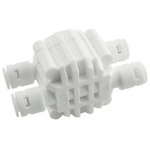 dgzzi 1/4 inch push-fit 4-way automatic shut-off valve with quick-connect fittings for ro reverse osmosis