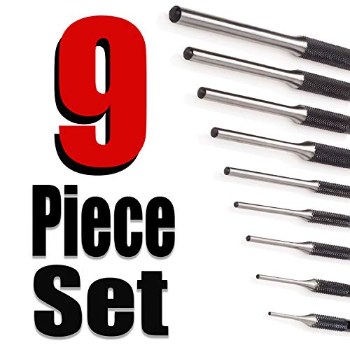 TuffMan Tools, Roll Pin Punch Set with Soft Mallet - Great for Gun Building and Removing Pins