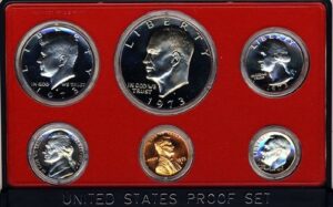 1973 s clad proof 5 coin set in original government packaging proof