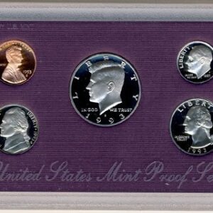 1993 S Clad Proof 5 Coin Set in Original Government Packaging Proof