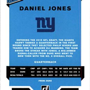 2019 Donruss #304 Daniel Jones New York Giants RR (Rated Rookie) NFL Football Card (RC - Rookie Card) NM-MT