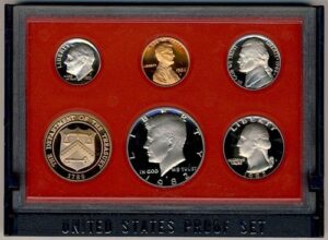 1982 s clad proof 5 coin set in original government packaging proof