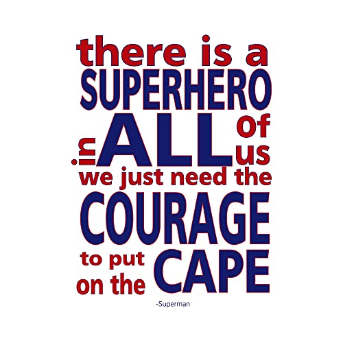 Superhero In All of Us - Inspirational Quotes Wall Decor, Modern Typographic Wall art Print With Superman Inspirational Quotes Is For Home, Office, School, & Gym Wall Décor. Unframed - 8 x 10"