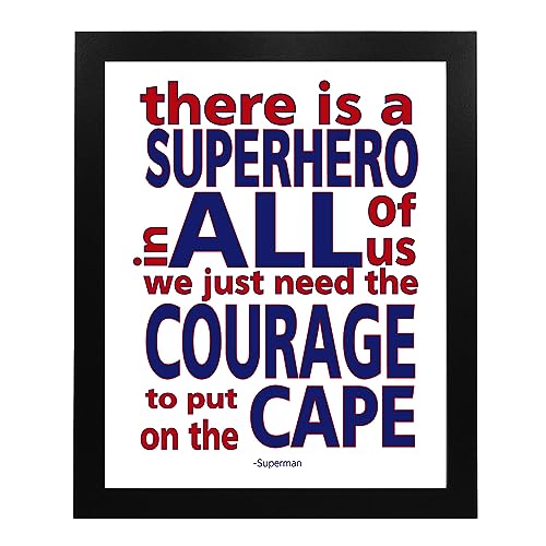 Superhero In All of Us - Inspirational Quotes Wall Decor, Modern Typographic Wall art Print With Superman Inspirational Quotes Is For Home, Office, School, & Gym Wall Décor. Unframed - 8 x 10"