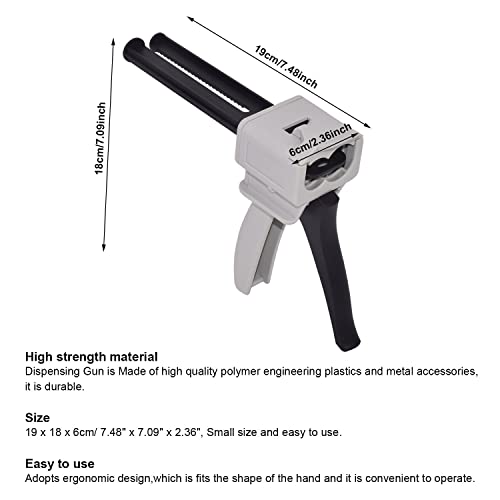 NEWCOMDIGI Dispenser Gun, Epoxy Glue Gun, Impression Mixing Dispensing Gun Applied to AB Plastic Tube (50ML)