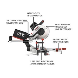 JET 10-Inch Sliding Dual-Bevel Compound Miter Saw, 1Ph 115V (JMS-10X)