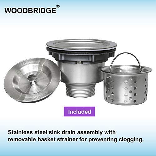 Woodbridge Kitchen Sink, 50/50 Double Bowl,33 Inch, 2 Holes,Stainless Steel MKA3319DM