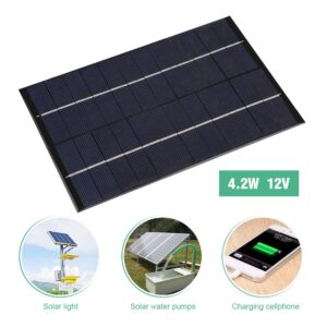 Mini Portable Solar Panel Module 12V 4.2W DIY Polysilicon Battery Power Charger with High Efficiency