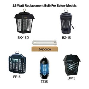 DAJOORON 15 Watt Bug Zapper Replacement Bulb for BK-15D (BF-35), Black Flag 15-Watt BZ-15 (BB-15WHT), Stinger UV15, FP15, TZ15 (B1515-4), T6, T8, T9