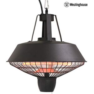 Westinghouse Infrared Electric Outdoor Heater, Hanging Patio Heater, Radiant Heat, Heats all year round, Retro Style, Waterproof and Dust Resistant Black