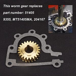 Karbay 51405MA Worm Gear with Gasket for Murray & Craftsman 2 Duel Stage Snowblowers 536886161 536886120, replaces 204167 (22 Teeth -Brass)