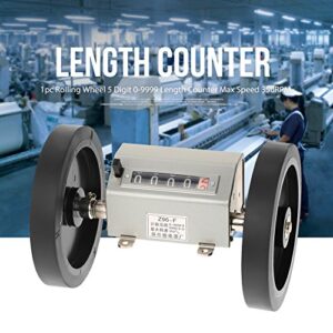 Length Counter with Rolling Wheel 5 Digits Meter Counter 0-9999.9 m Roller-Type Counter for Length Measuring