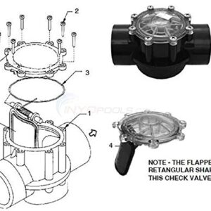 ATIE Pool 7056 Check Valve Cover with Flapper Assembly For Zodiac Jandy Check Valve 7235, 7236, 7305, 7511, 7512 (Includes P/N: 7451 Flapper, 7302 Spring, 7304 Pin, 7236 Cover, and 1132 O-Ring)