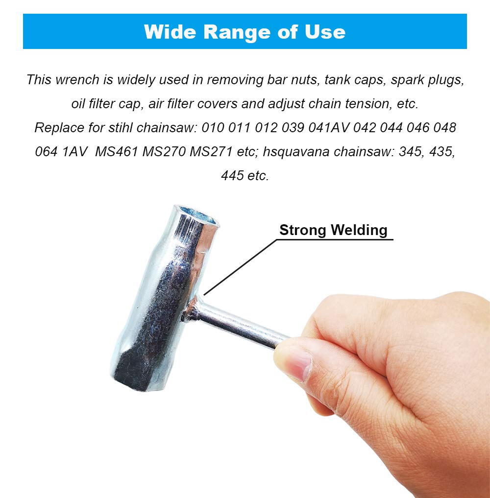 ZLKSKER Replace Combination Screwdriver and Wrench, T-Wrench 13mm x 19mm (13-by-19), Chainsaw Scrench Adjustment Tool, Socket Wrench for Spark Plug