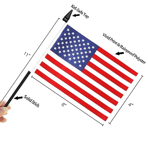 Anley USA Armed Service Desk Flags Set - 6 X 4 inches Miniature American Military Sectors Desktop Flag with 11" Solid Plastic Pole - Vivid Color & Fade Resistant