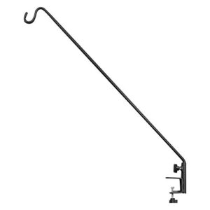 erytlly heavy duty deck hook, extensible and adjustable deck hook with 2" non slip horizontal clamp for hanging bird feeder, plants, suet baskets,wind chimes,lanterns and more