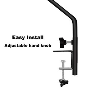 ERYTLLY Heavy Duty Deck Hook, Extensible and Adjustable Deck Hook with 2" Non Slip Horizontal Clamp for Hanging Bird Feeder, Plants, Suet Baskets,Wind Chimes,Lanterns and More