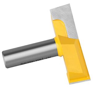 KOWOOD 1/2” Inch Shank 2-1/4” (Dia.) Bottom Cleaning Router Bits (Mortising Bit, Spoil Board Surfacing, Slab Flattening Woodworking Milling Cutter) with Carbide Tipped