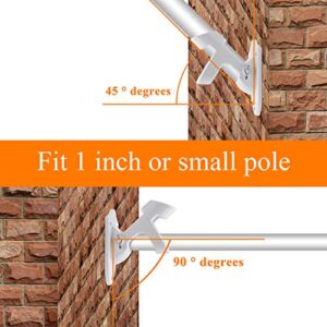 HOOSUN Flag Pole Holders Wall Mounting Bracket 2-Position House Flag Pole Brackets White Made of Aluminum Strong Rust fit 1" Diameter Flag Pole