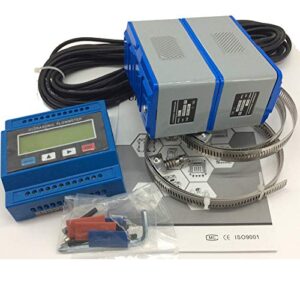 VTSYIQI TUF-2000M-TS-2 Ultrasonic Flow Meter with Power Adapter DN15-100mm 0.59-3.93in Clamp On Transducers Flowmeter