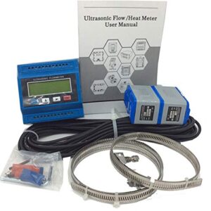 VTSYIQI TUF-2000M-TS-2 Ultrasonic Flow Meter with Power Adapter DN15-100mm 0.59-3.93in Clamp On Transducers Flowmeter