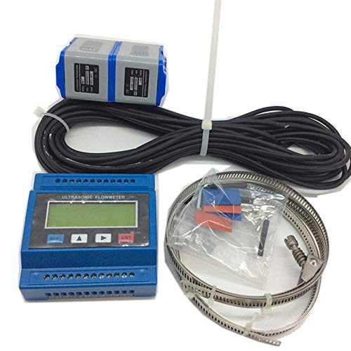 VTSYIQI TUF-2000M-TS-2 Ultrasonic Flow Meter with Power Adapter DN15-100mm 0.59-3.93in Clamp On Transducers Flowmeter