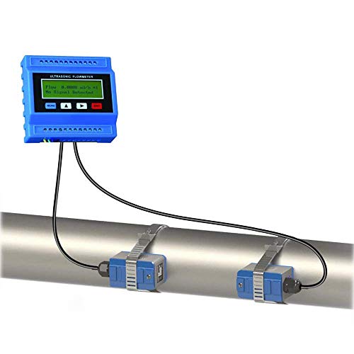 VTSYIQI TUF-2000M-TS-2 Ultrasonic Flow Meter with Power Adapter DN15-100mm 0.59-3.93in Clamp On Transducers Flowmeter